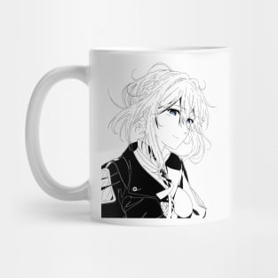 Blue Eyed Postman monochrome lines Mug